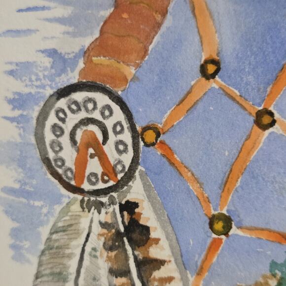 Sister Bernella Decker OOAK Watercolor Painting Wolfpack Dream Catcher Wolves - Picture 9 of 12